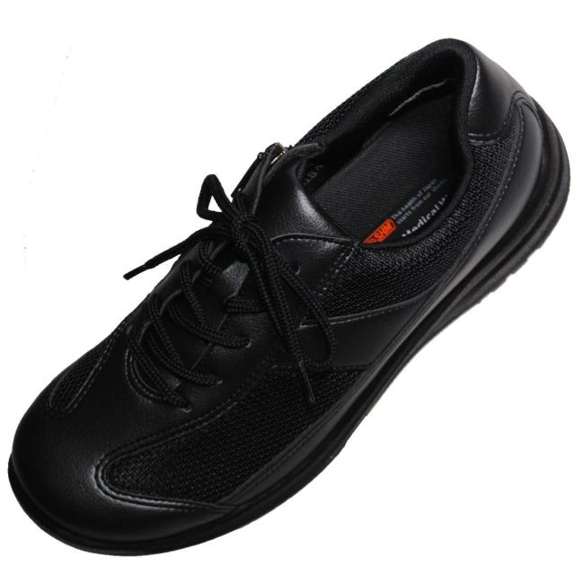 【靴のHOSHIKAWA】  『Medical Walk L030』 アサヒ メディカルウォーク 21.5cm〜25cm EEEE レディース ブラック カジュアルシューズ レースアップ 天然皮革 日本製