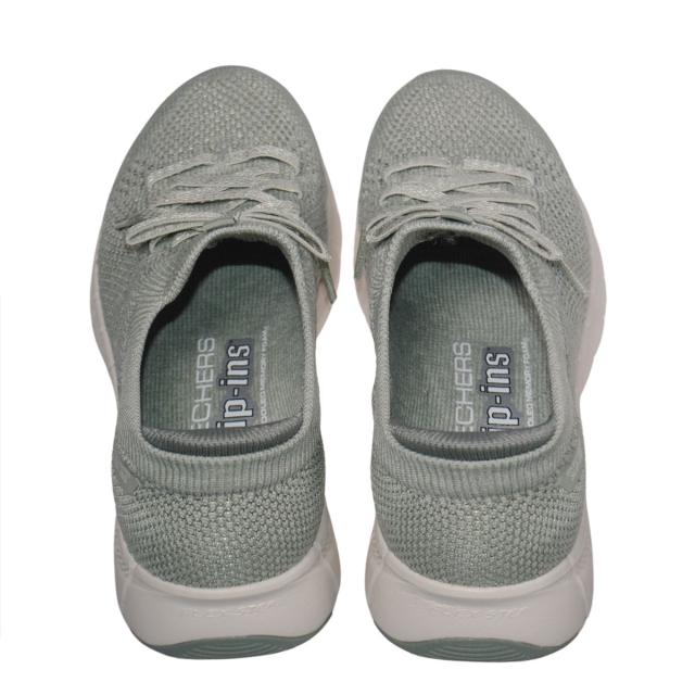 【靴のHOSHIKAWA】  『SKECHERS 104700』 スケッチャーズ スニーカー 22cm〜26.5cm レディース スリップインズ セージ レースアップ 合皮