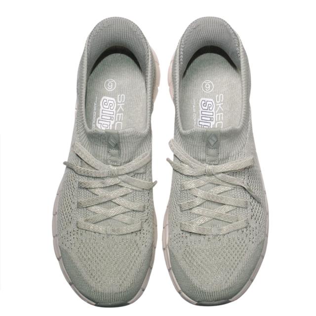 【靴のHOSHIKAWA】  『SKECHERS 104700』 スケッチャーズ スニーカー 22cm〜26.5cm レディース スリップインズ セージ レースアップ 合皮