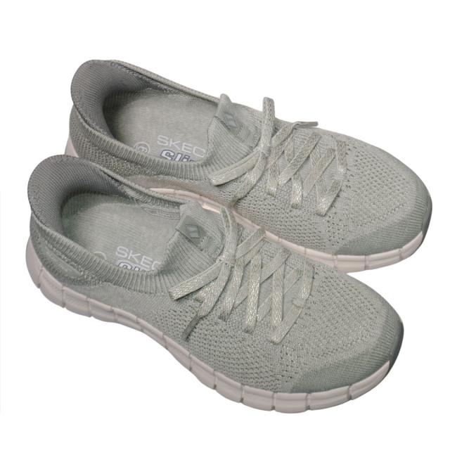【靴のHOSHIKAWA】  『SKECHERS 104700』 スケッチャーズ スニーカー 22cm〜26.5cm レディース スリップインズ セージ レースアップ 合皮