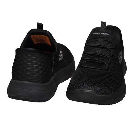 【靴のHOSHIKAWA】  『SKECHERS SPORTL 108144』 22cm〜26.5cm レディース スリップインズ ワーク サミッツ スニーカー ブラック 運動靴 合皮 軽量