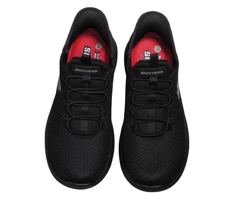 【靴のHOSHIKAWA】  『SKECHERS SPORTL 108144』 22cm〜26.5cm レディース スリップインズ ワーク サミッツ スニーカー ブラック 運動靴 合皮 軽量