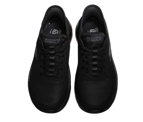 【靴のHOSHIKAWA】  『SKECHERS SPORTL 124836』 22cm〜26.5cm レディース スケッチャーズ スリップイン GO WALK スニーカー ブラック 運動靴 洗える 合皮 軽量