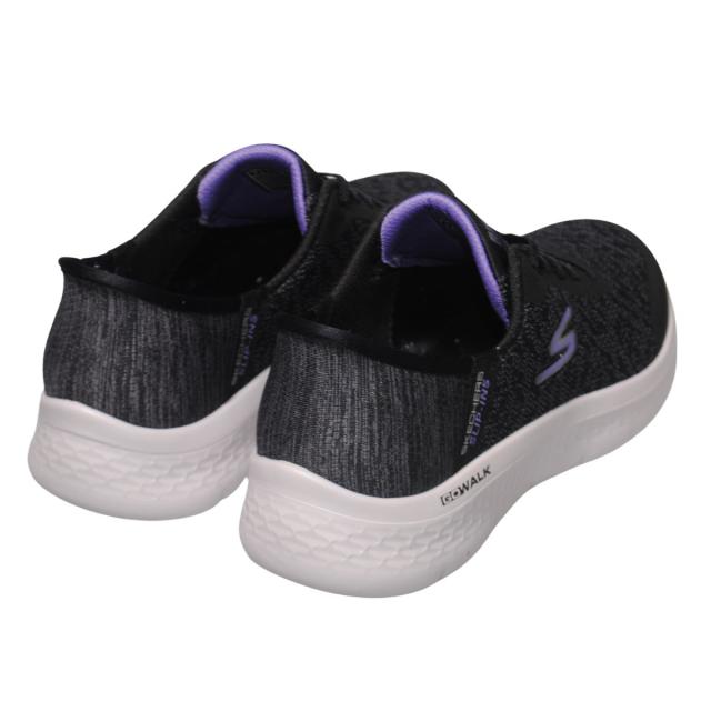 【靴のHOSHIKAWA】  『SKECHERS SPORTL 124842W』 スケッチャーズ スニーカー 22.5cm〜26cm レディース GO WALK FLEX 運動靴 スリッポン ストレッチレース ブラック 合皮 軽量
