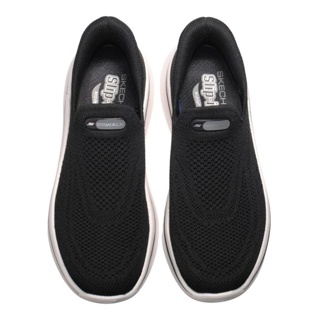 【靴のHOSHIKAWA】  『SKECHERS SPORTL 125843』 スケッチャーズ スニーカー 22.5cm〜26cm レディース GO WALK ARCH FIT スリッポン ストレッチ ブラック 合皮 軽量