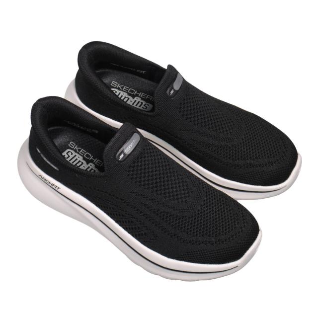 【靴のHOSHIKAWA】  『SKECHERS SPORTL 125843』 スケッチャーズ スニーカー 22.5cm〜26cm レディース GO WALK ARCH FIT スリッポン ストレッチ ブラック 合皮 軽量