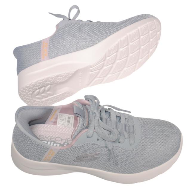 【靴のHOSHIKAWA】  『SKECHERS SPORTL 150480』 スケッチャーズ スニーカー 22.5cm〜26cm レディース スリップイン グレー レースアップ 運動靴 合成繊維 軽量