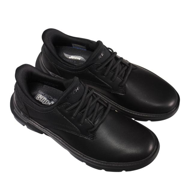 【靴のHOSHIKAWA】  『SKECHERS 205511』 スケッチャーズ ビジネス 24.5cm〜29cm メンズ スリップインズ ブラック 立ったまま履ける 仕事履き 天然皮革 合皮