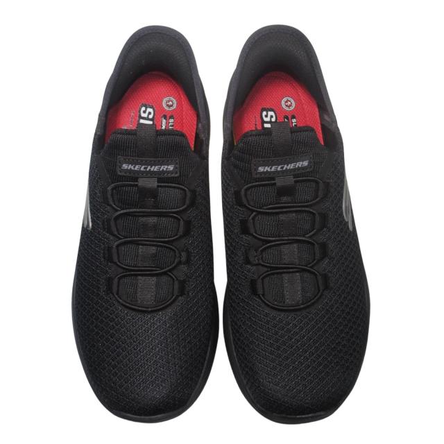 【靴のHOSHIKAWA】  『SKECHERS 200205W』 スケッチャーズ スニーカー 24.5cm〜29cm メンズ スリップインズ ブラック 立ったまま履ける 仕事履き 天然皮革 合皮