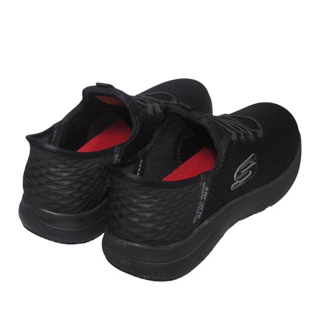 【靴のHOSHIKAWA】  『SKECHERS 200205W』 スケッチャーズ スニーカー 24.5cm〜29cm メンズ スリップインズ ブラック 立ったまま履ける 仕事履き 天然皮革 合皮