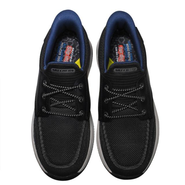 【靴のHOSHIKAWA】  『SKECHERS 205467』 スケッチャーズ スニーカー 24.5cm〜29cm メンズ スリップインズ ブラック 立ったまま履ける 合皮