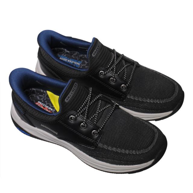 【靴のHOSHIKAWA】  『SKECHERS 205467』 スケッチャーズ スニーカー 24.5cm〜29cm メンズ スリップインズ ブラック 立ったまま履ける 合皮