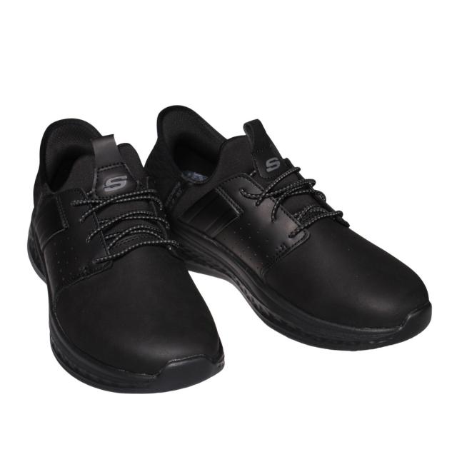 【靴のHOSHIKAWA】  『SKECHERS 210828』 スケッチャーズ スニーカー 24.5cm〜29cm メンズ スリップインズ ブラック 立ったまま履ける 仕事履き 天然皮革 合皮