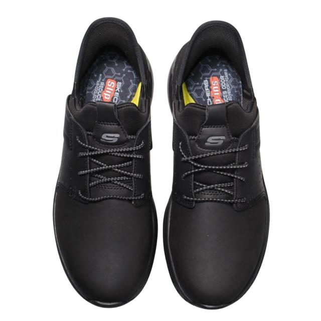 【靴のHOSHIKAWA】  『SKECHERS 210828』 スケッチャーズ スニーカー 24.5cm〜29cm メンズ スリップインズ ブラック 立ったまま履ける 仕事履き 天然皮革 合皮