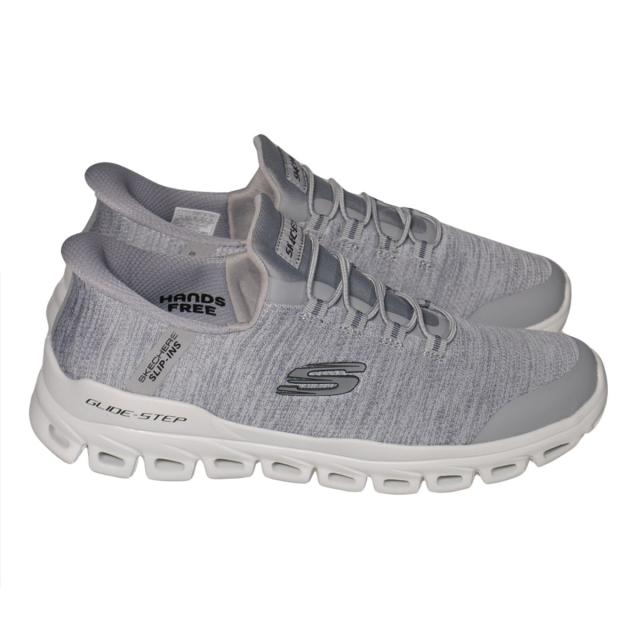 【靴のHOSHIKAWA】  『SKECHERS 233011』 スケッチャーズ スニーカー 24.5cm〜29cm メンズ スリップインズ グレー 立ったまま履ける 合皮