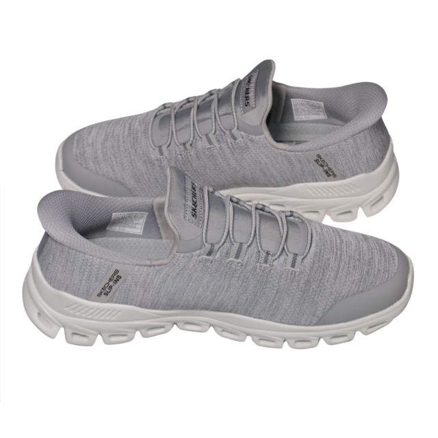 【靴のHOSHIKAWA】  『SKECHERS 233011』 スケッチャーズ スニーカー 24.5cm〜29cm メンズ スリップインズ グレー 立ったまま履ける 合皮