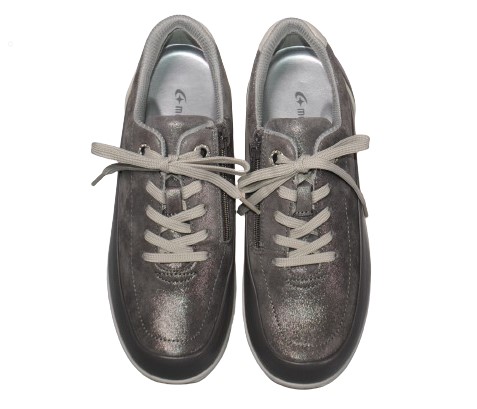 【靴のHOSHIKAWA】  『SPORTH 0215』 スポルス レースアップ 22cm〜24.5cm EEE コンフォート チャコール 内側ファスナー ウェッジソール 牛革 低反発ソール