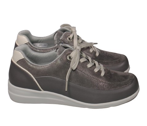 【靴のHOSHIKAWA】  『SPORTH 0215』 スポルス レースアップ 22cm〜24.5cm EEE コンフォート チャコール 内側ファスナー ウェッジソール 牛革 低反発ソール