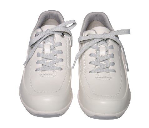 【靴のHOSHIKAWA】  『SPORTH 0215』 スポルス レースアップ 22cm〜24.5cm EEE コンフォート ホワイト 内側ファスナー ウェッジソール 牛革 低反発ソール