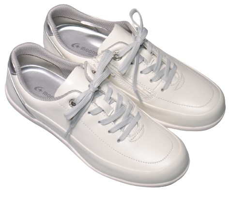 【靴のHOSHIKAWA】  『SPORTH 0215』 スポルス レースアップ 22cm〜24.5cm EEE コンフォート ホワイト 内側ファスナー ウェッジソール 牛革 低反発ソール