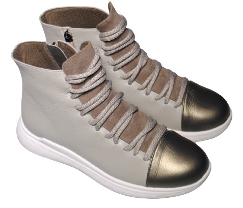 【靴のHOSHIKAWA】  『hatchi 0619』 ハッチ ショートブーツ 22.5cm〜24.5cm EEEE ブーツ サイドファスナー レディース グレー 本革 国産 秋冬