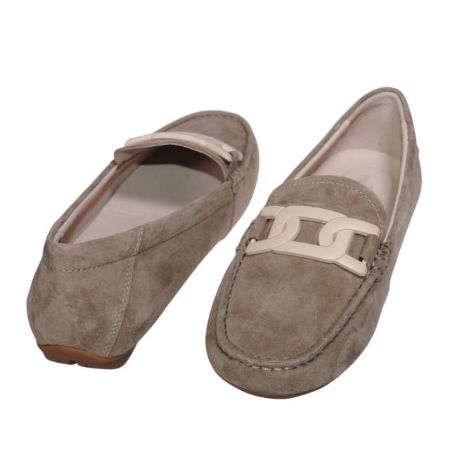 【靴のHOSHIKAWA】  『Dona Miss 10029-1Y』 21.5cm〜25cm レディース ドナミス ローファー スウェード オーク フラット スクエアトウ 低反発クッション 本革 秋冬