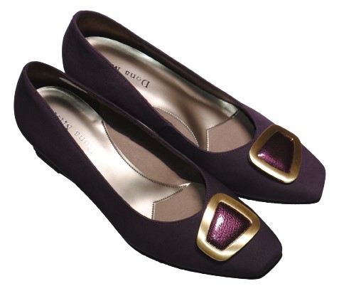 【靴のHOSHIKAWA】  『Dona Miss 1071』 21.5cm〜24.5cm EEE ドナミス パンプス レディース パープル バックル ローヒール 国産 本革 秋冬