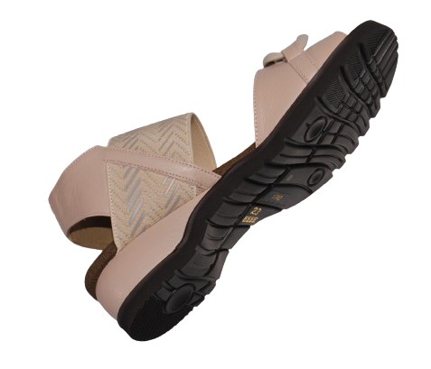 【靴のHOSHIKAWA】  『Dona Miss 1742』 ドナミス コンフォートサンダル 21.5cm〜24.5cm EEEE ピンク バックベルト オープントゥ ウェッジソール 日本製 本革 春夏