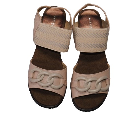 【靴のHOSHIKAWA】  『Dona Miss 1742』 ドナミス コンフォートサンダル 21.5cm〜24.5cm EEEE ピンク バックベルト オープントゥ ウェッジソール 日本製 本革 春夏