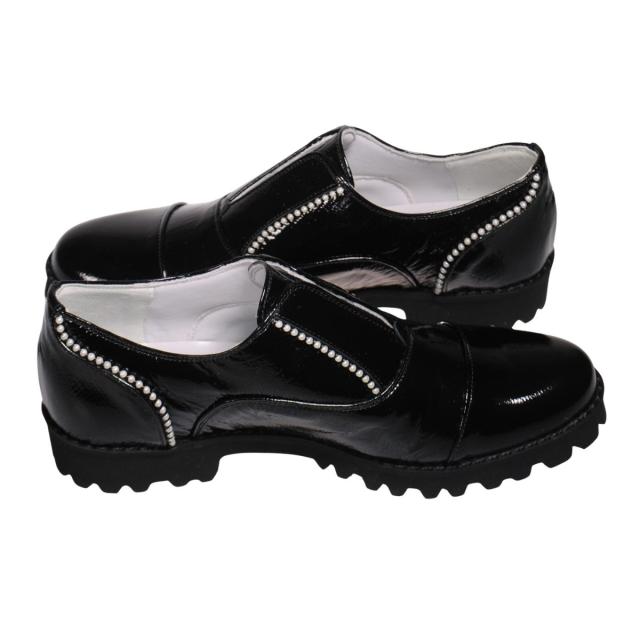 【靴のHOSHIKAWA】  『Dona Miss 2070』 ドナミス ローファー 21.5cm〜24.5cm EEE クロエナメル カジュアル レディース スリッポン 日本製 厚底