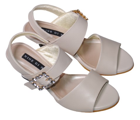 【靴のHOSHIKAWA】  『NINE DI NINE 2341』 ナインティナイン バックバンドサンダル 21.5cm〜24.5cm EEE ライトオーク ウェッジヒール 国産 本革 春夏