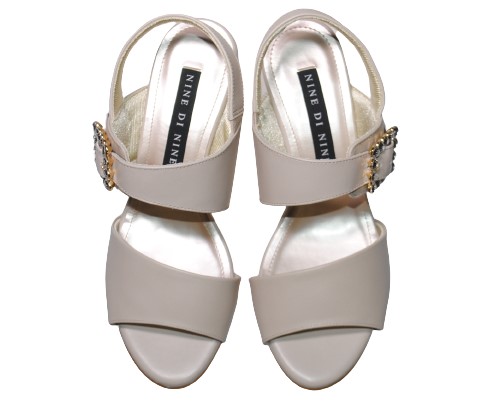 【靴のHOSHIKAWA】  『NINE DI NINE 2341』 ナインティナイン バックバンドサンダル 21.5cm〜24.5cm EEE ライトオーク ウェッジヒール 国産 本革 春夏