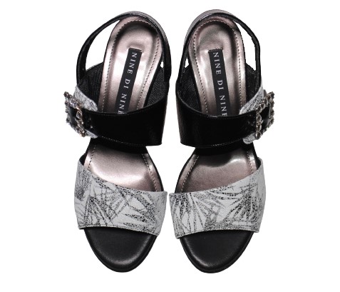 【靴のHOSHIKAWA】  『NINE DI NINE 2341』 ナインティナイン バックバンドサンダル 21.5cm〜24.5cm EEE ホワイト ウェッジヒール 国産 本革 春夏