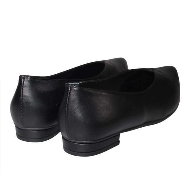 【靴のHOSHIKAWA】  『Dona Miss 2473』 ドナミス パンプス 21.5cm〜24.5cm EEE ブラック レディース ローヒール ポインテッドトゥ 幅広 牛革 国産