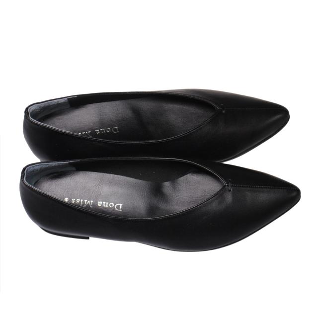 【靴のHOSHIKAWA】  『Dona Miss 2473』 ドナミス パンプス 21.5cm〜24.5cm EEE ブラック レディース ローヒール ポインテッドトゥ 幅広 牛革 国産