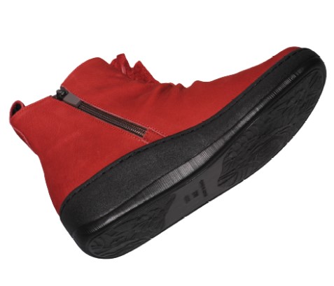 【靴のHOSHIKAWA】  『hatchi 2577』 ハッチ ショートブーツ 22.5cm〜24.5cm レディース 内側ファスナー 厚底 ショート丈 ブーツ 本革 国産 秋冬