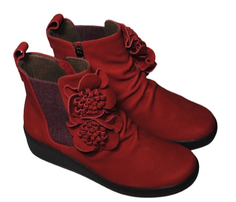 【靴のHOSHIKAWA】  『hatchi 2577』 ハッチ ショートブーツ 22.5cm〜24.5cm レディース 内側ファスナー 厚底 ショート丈 ブーツ 本革 国産 秋冬