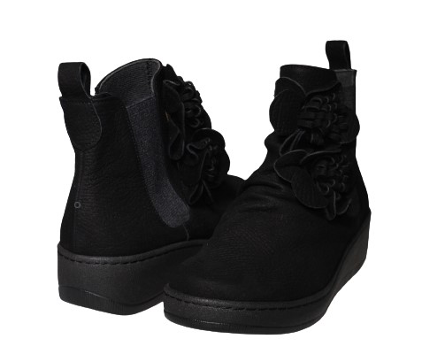 【靴のHOSHIKAWA】  『hatchi 2577』 ハッチ ショートブーツ 22.5cm〜24.5cm レディース 内側ファスナー 厚底 ショート丈 ブーツ 本革 国産 秋冬