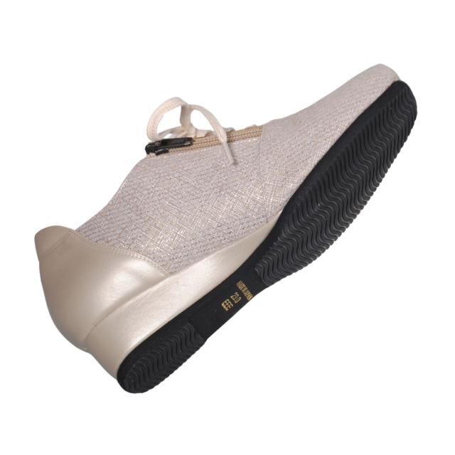 【靴のHOSHIKAWA】  『Dona Miss 4011』 ドナミス レースアップ 21.5cm〜25cm EEE ベージュ レディース カジュアル レザーシューズ 国産 天然皮革