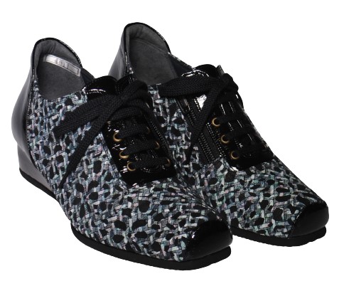 【靴のHOSHIKAWA】  『Dona Miss 4011』 ドナミス レースアップ 21.5cm〜25cm EEE ブラックC レディース カジュアル レザーシューズ 国産 天然皮革