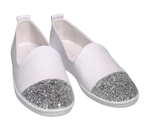 【靴のHOSHIKAWA】  『de ocho A de ocho 58-2』 デオチョアデオチョ スリッポン 22cm〜24.5cm レディース ホワイト スニーカー スリッポン 本革