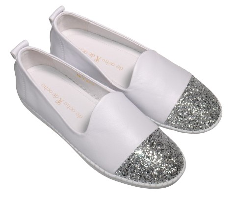 【靴のHOSHIKAWA】  『de ocho A de ocho 58-2』 デオチョアデオチョ スリッポン 22cm〜24.5cm レディース ホワイト スニーカー スリッポン 本革