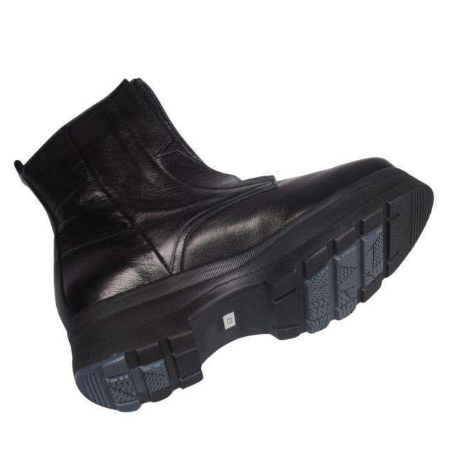 【靴のHOSHIKAWA】  『Dona Miss 6378』 ドナミス ショートブーツ 22.5cm〜24.5cm EEEE Dグレー レディース センターファスナー 厚底 幅広 防寒 牛革 国産