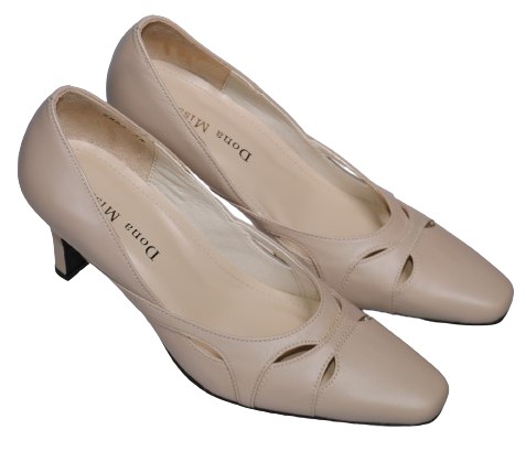 【靴のHOSHIKAWA】  『Dona Miss 6583』 ドナミス パンプス 21.5cm〜24.5cm EEE ヒール ポインテッドトゥ ベージュ 日本製 本革