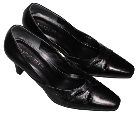 【靴のHOSHIKAWA】  『Dona Miss 6583』 ドナミス パンプス 21.5cm〜24.5cm EEE ヒール ポインテッドトゥ ブラック 日本製 本革