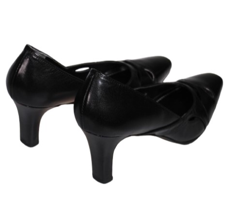 【靴のHOSHIKAWA】  『Dona Miss 6583』 ドナミス パンプス 21.5cm〜24.5cm EEE ヒール ポインテッドトゥ ブラック 日本製 本革