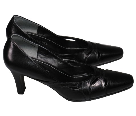 【靴のHOSHIKAWA】  『Dona Miss 6583』 ドナミス パンプス 21.5cm〜24.5cm EEE ヒール ポインテッドトゥ ブラック 日本製 本革