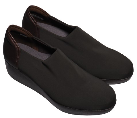 【靴のHOSHIKAWA】  『Dona Miss 804』 ドナミス スリッポン 21.5cm〜24.5cm EEE ダーブラウン レインシューズ  ウェッジソール カジュアル 撥水加工 厚底