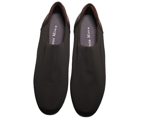 【靴のHOSHIKAWA】  『Dona Miss 804』 ドナミス スリッポン 21.5cm〜24.5cm EEE ダーブラウン レインシューズ  ウェッジソール カジュアル 撥水加工 厚底