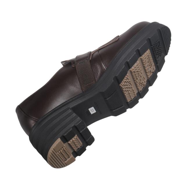 【靴のHOSHIKAWA】  『Dona Miss 8706』 ドナミス キルトローファー 21.5cm〜24.5cm EEEE Dブラウン レディース カジュアル レザーシューズ 国産 幅が広い 厚底 天然皮革